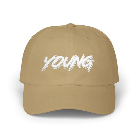 YOUNG (White Logo) Cap — Classic Brand Baseball Hat