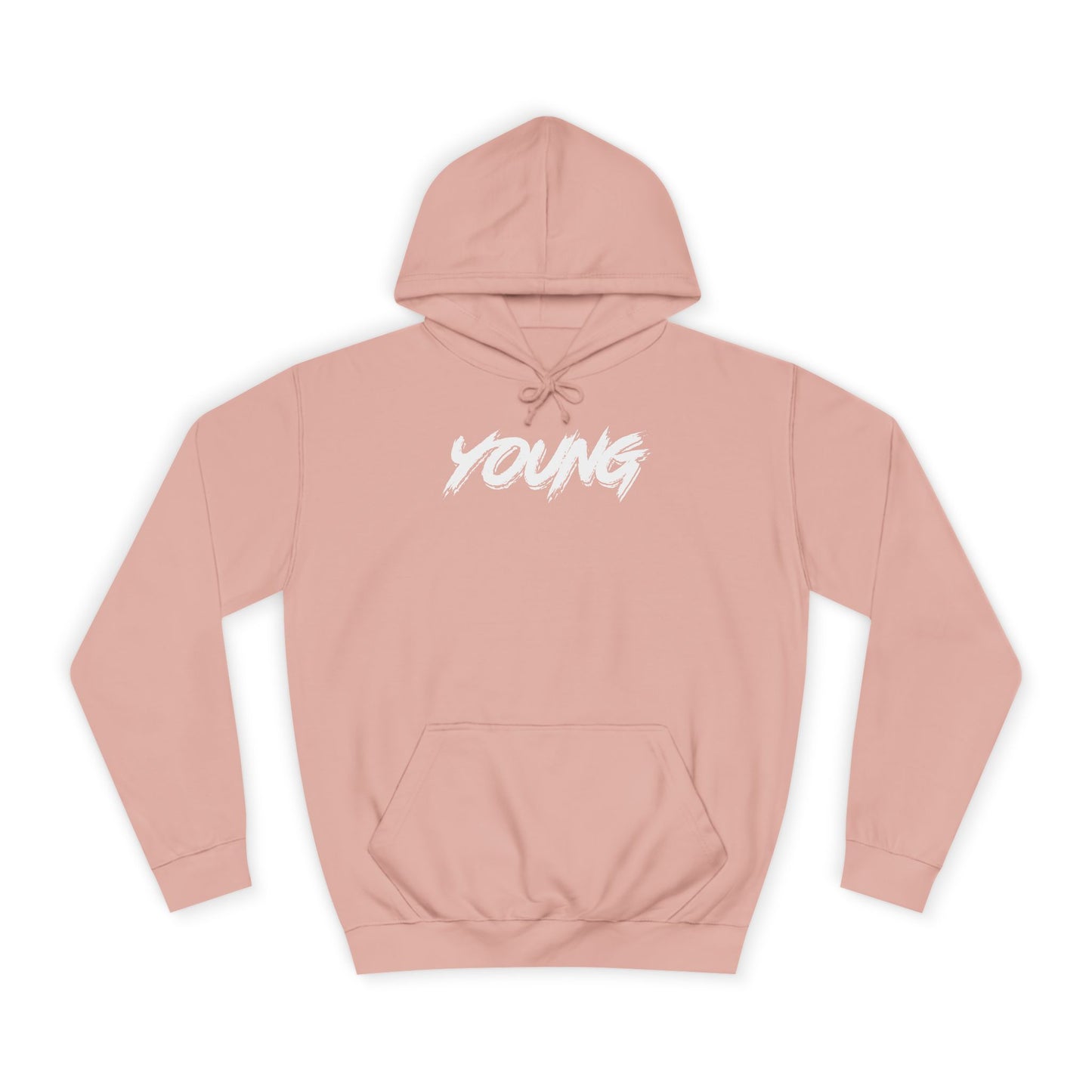 YOUNG (White logo) Logo Hoodie — Artist Branding College Sweatshirt
