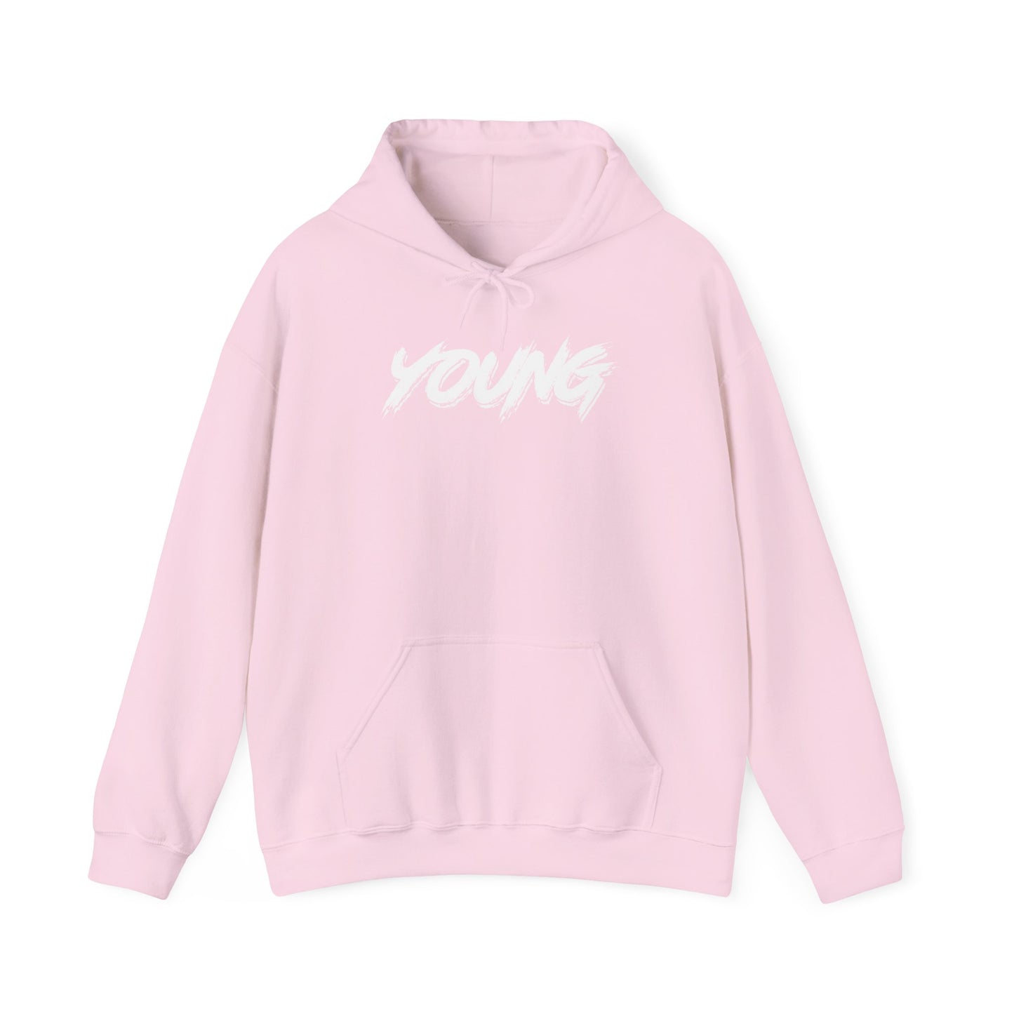 YOUNG (White Logo) Heavy Blend Hoodie — Dance Music Merch