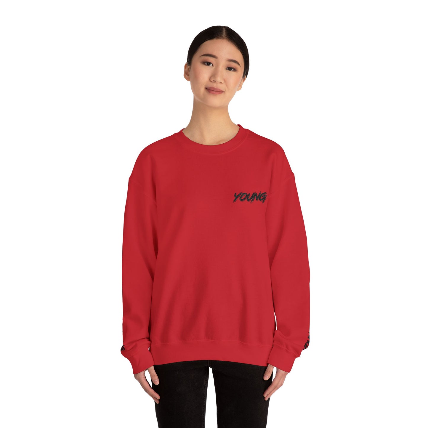 YOUNG (Black Logo) Embroidered Crewneck Sweatshirt
