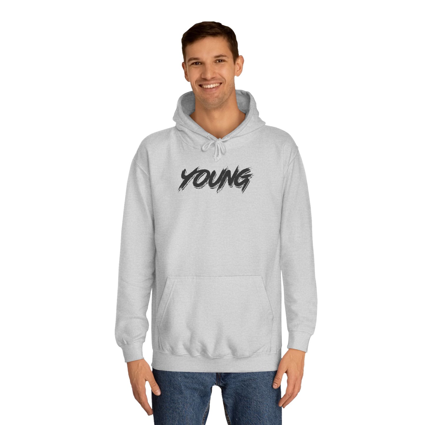 YOUNG (Black logo) Logo Hoodie — Artist Branding College Sweatshirt