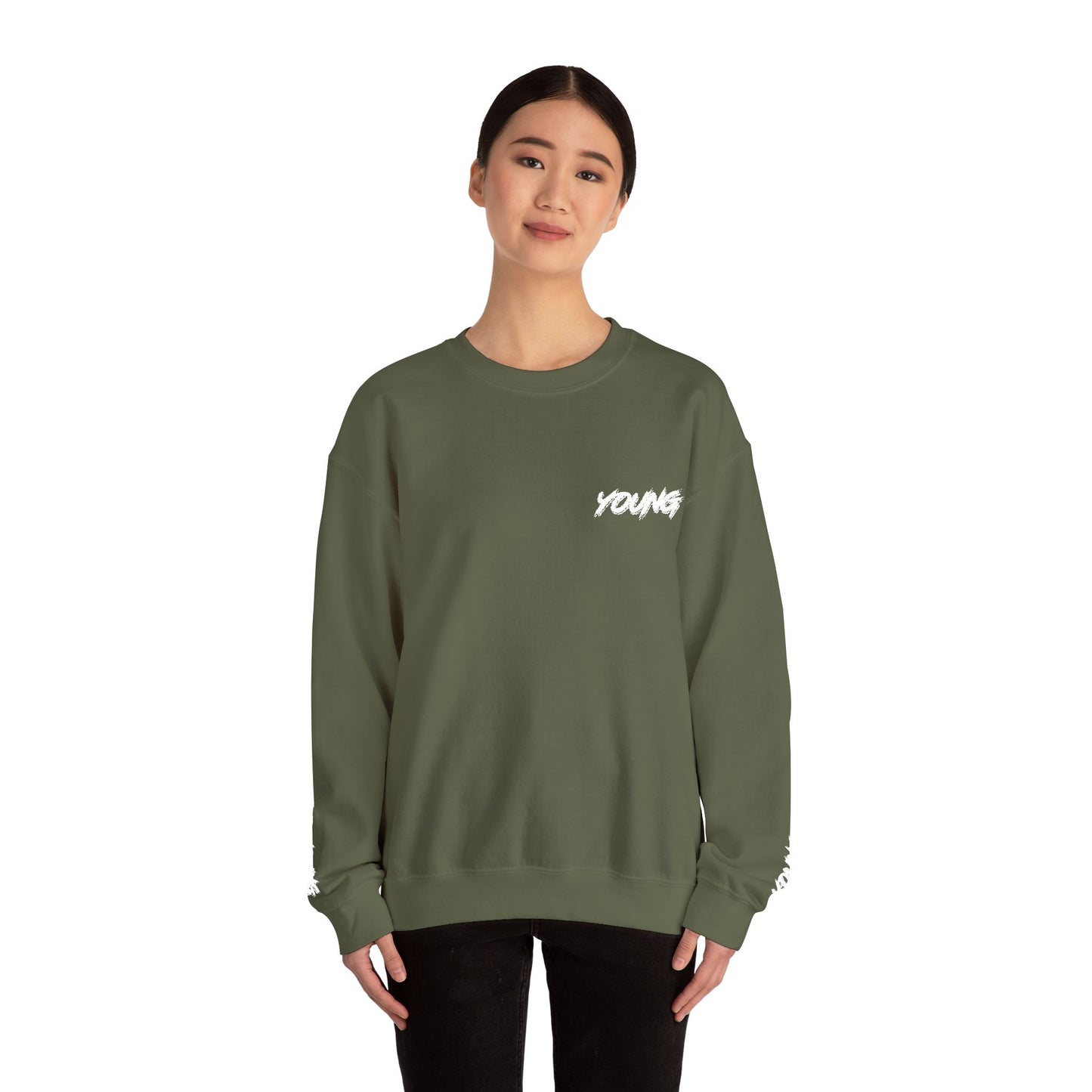 YOUNG (White Logo) Embroidered Crewneck Sweatshirt