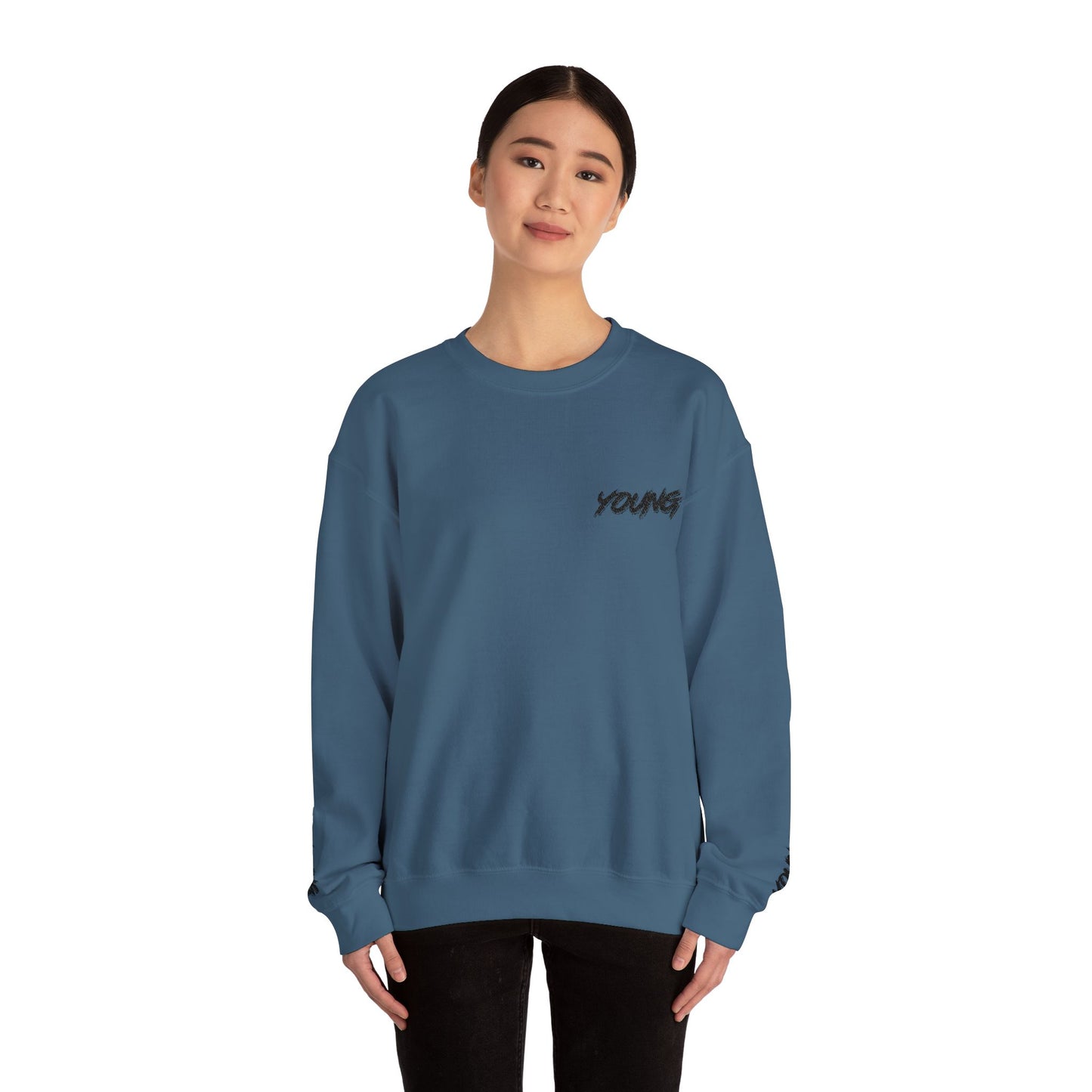 YOUNG (Black Logo) Embroidered Crewneck Sweatshirt