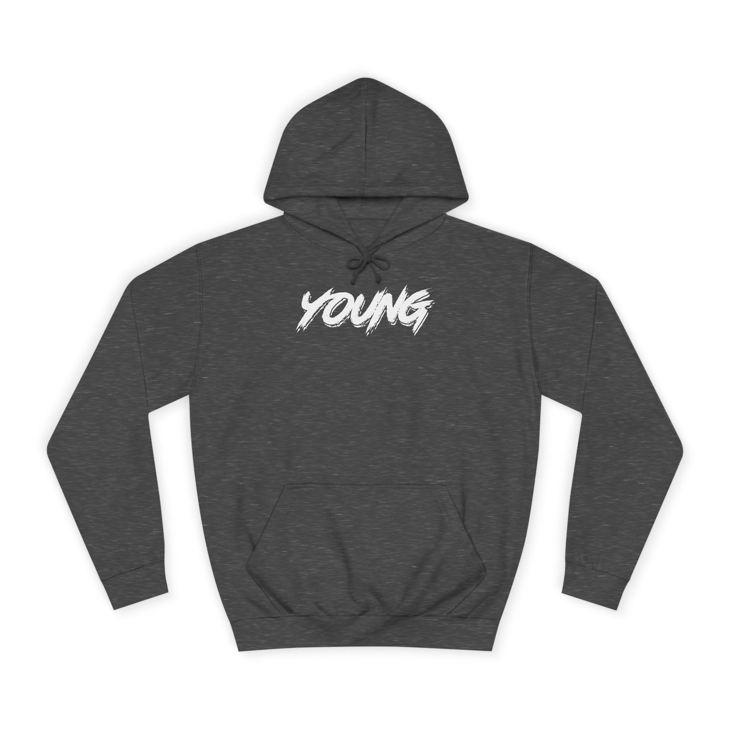 YOUNG (White logo) Logo Hoodie — Artist Branding College Sweatshirt