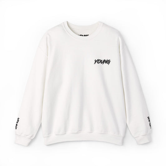YOUNG (Black Logo) Embroidered Crewneck Sweatshirt