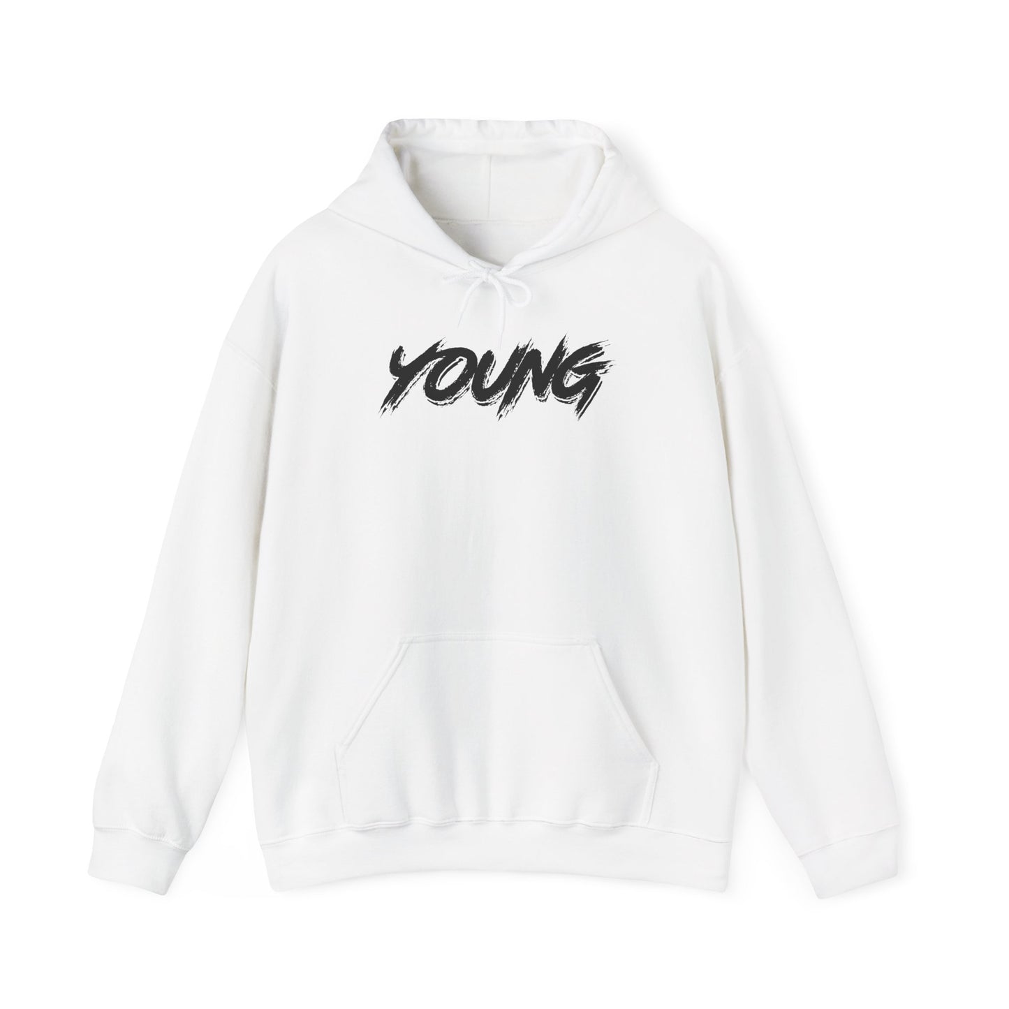 YOUNG (Black Logo) Heavy Blend Hoodie — Dance Music Merch