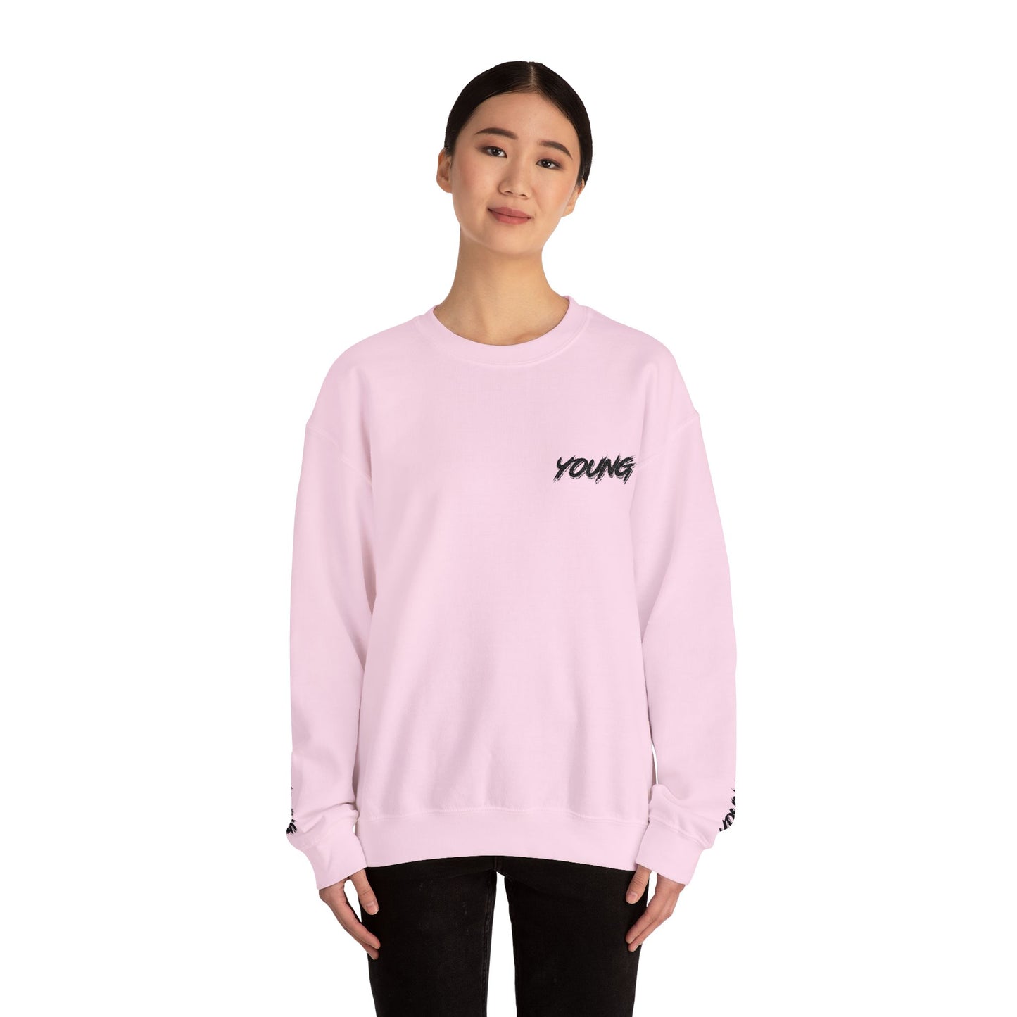 YOUNG (Black Logo) Embroidered Crewneck Sweatshirt
