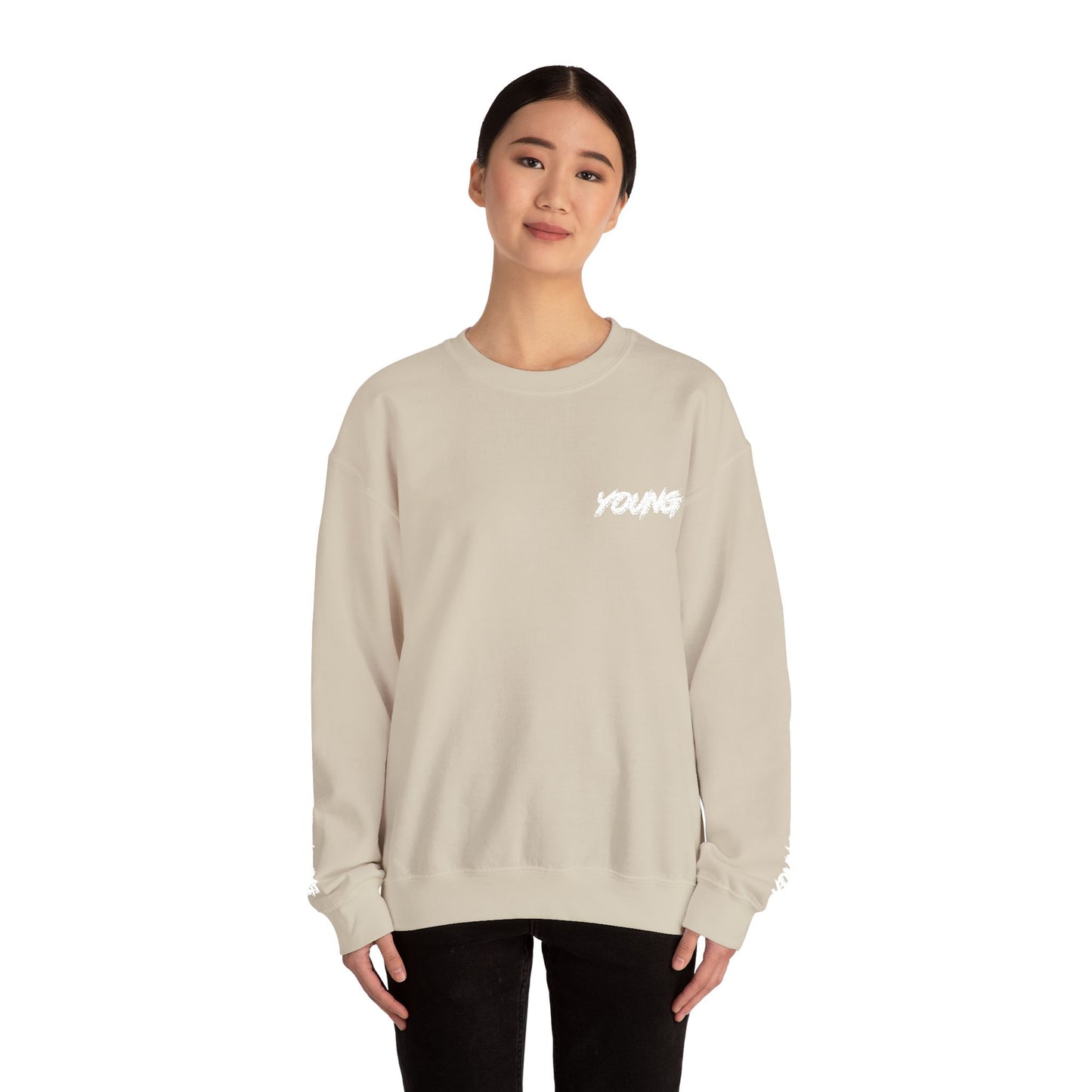 YOUNG (White Logo) Embroidered Crewneck Sweatshirt