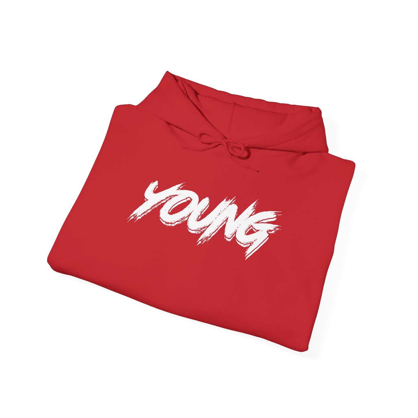 YOUNG (White Logo) Heavy Blend Hoodie — Dance Music Merch