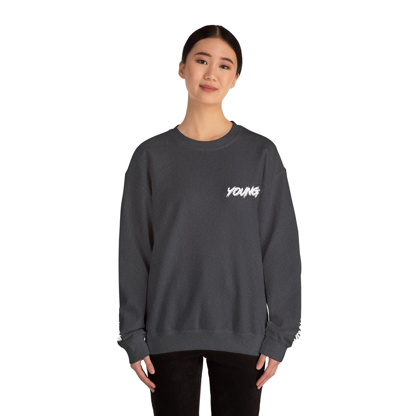 YOUNG (White Logo) Embroidered Crewneck Sweatshirt