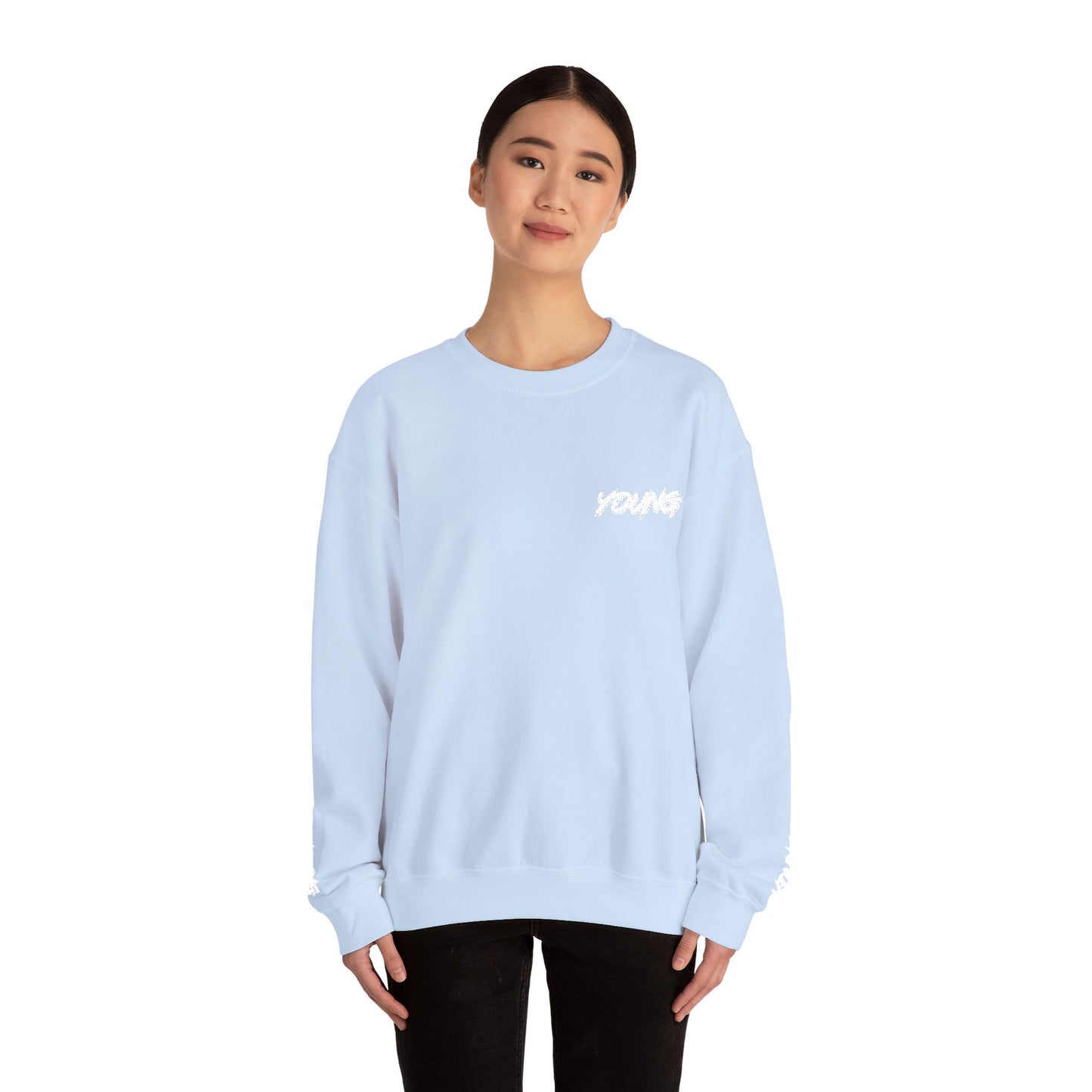 YOUNG (White Logo) Embroidered Crewneck Sweatshirt