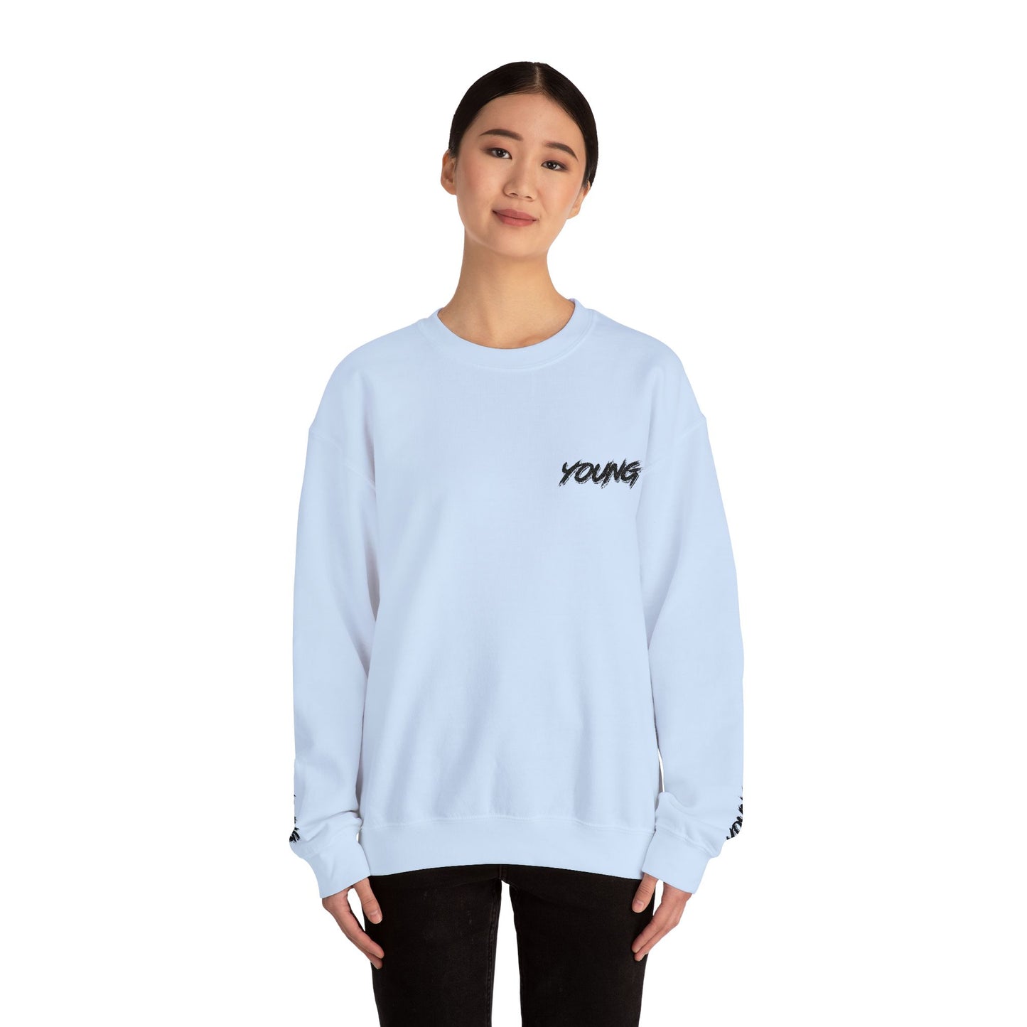 YOUNG (Black Logo) Embroidered Crewneck Sweatshirt
