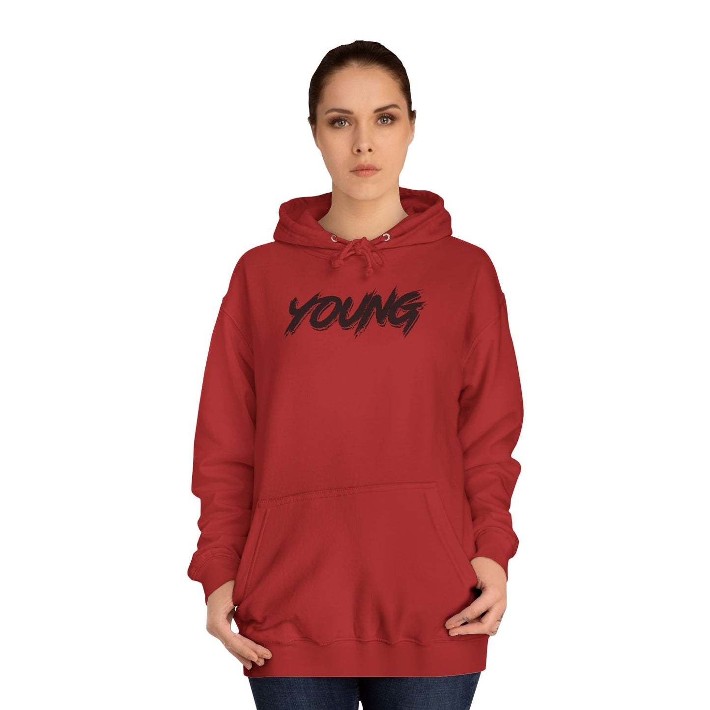 YOUNG (Black logo) Logo Hoodie — Artist Branding College Sweatshirt