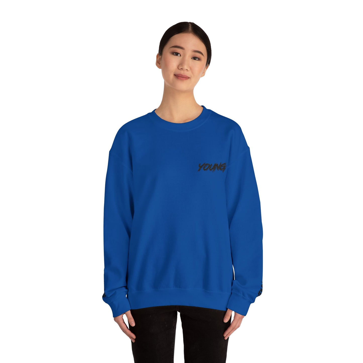 YOUNG (Black Logo) Embroidered Crewneck Sweatshirt