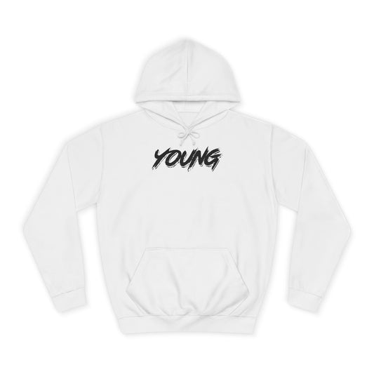 YOUNG (Black logo) Logo Hoodie — Artist Branding College Sweatshirt