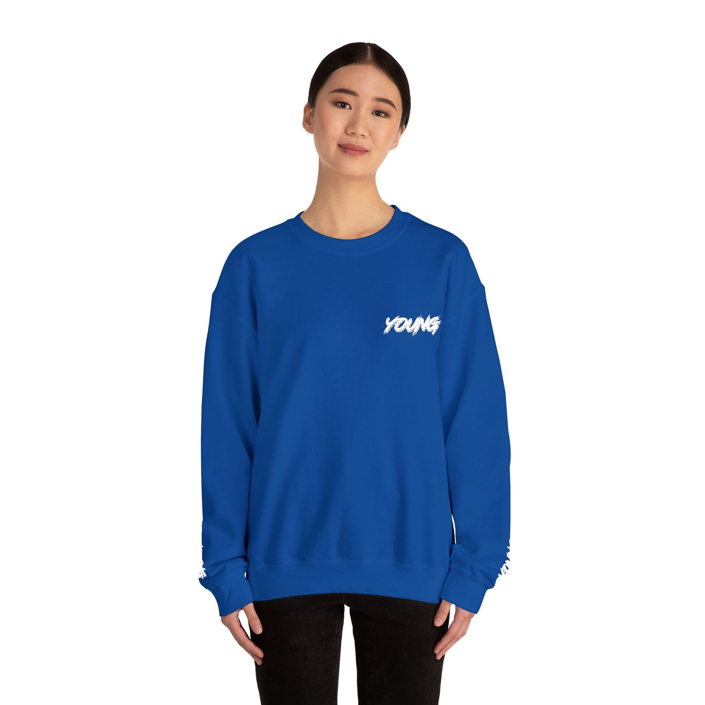 YOUNG (White Logo) Embroidered Crewneck Sweatshirt
