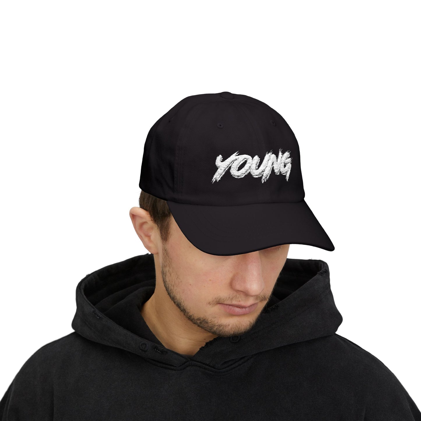 YOUNG (White Logo) Cap — Classic Brand Baseball Hat