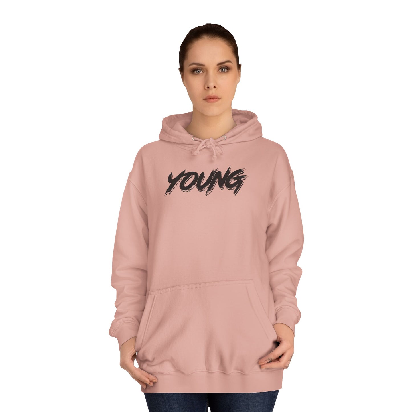 YOUNG (Black logo) Logo Hoodie — Artist Branding College Sweatshirt