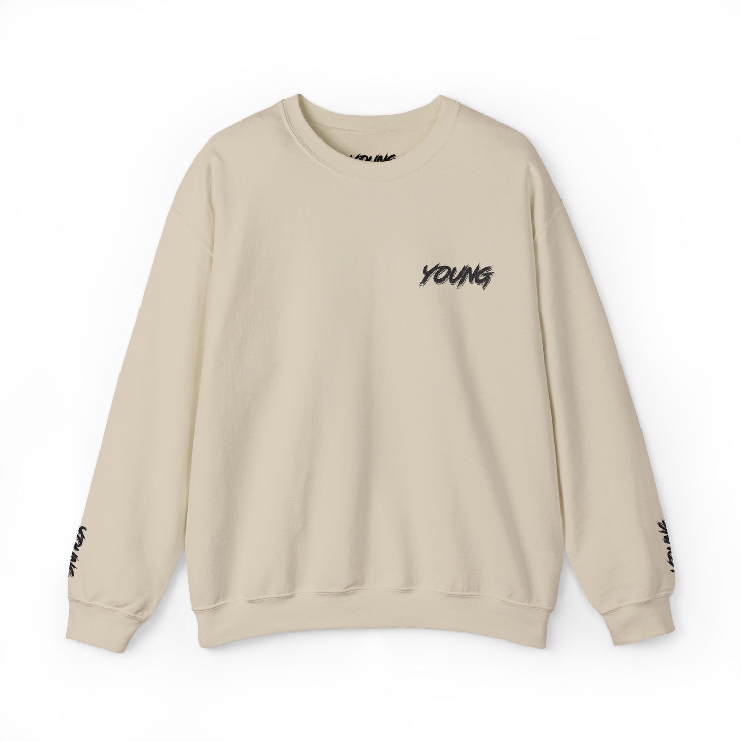 YOUNG (Black Logo) Embroidered Crewneck Sweatshirt