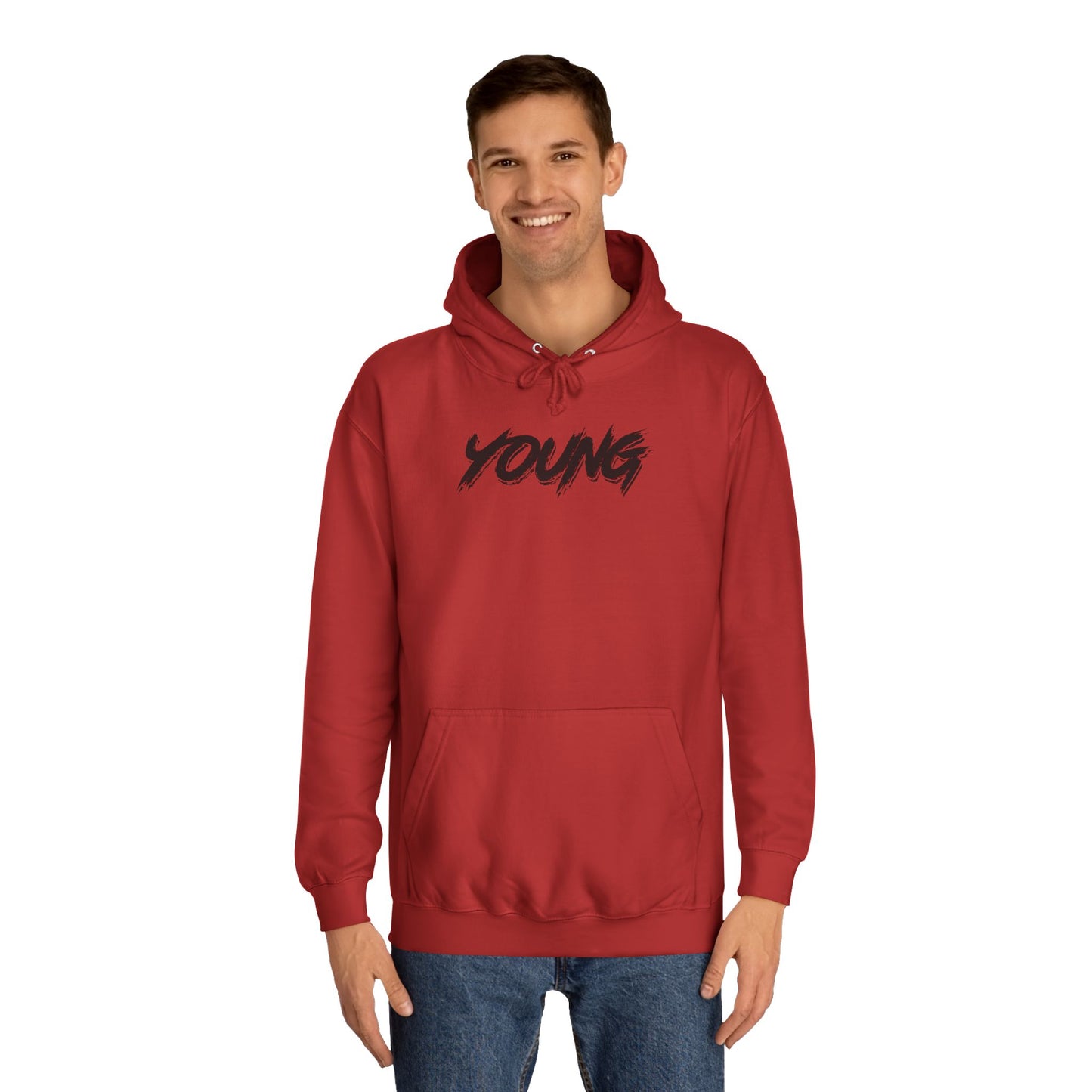 YOUNG (Black logo) Logo Hoodie — Artist Branding College Sweatshirt