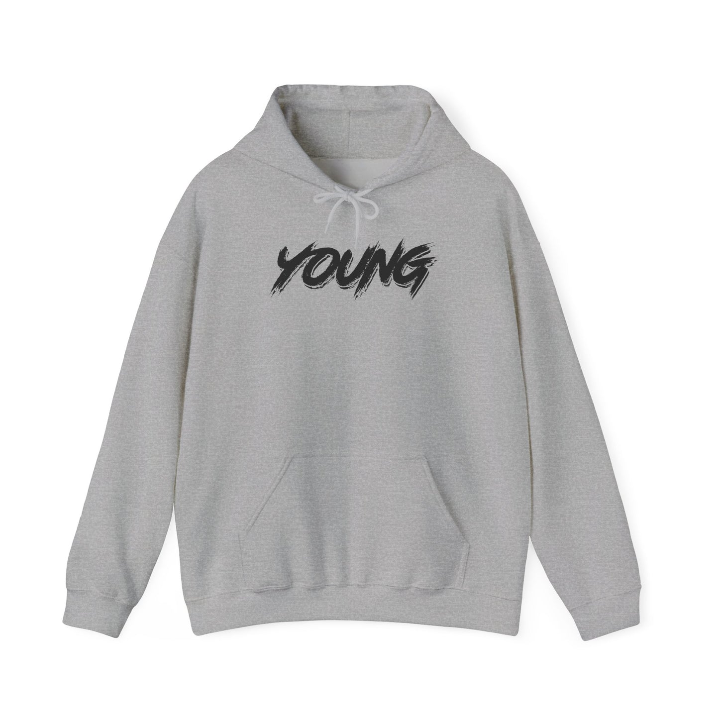 YOUNG (Black Logo) Heavy Blend Hoodie — Dance Music Merch