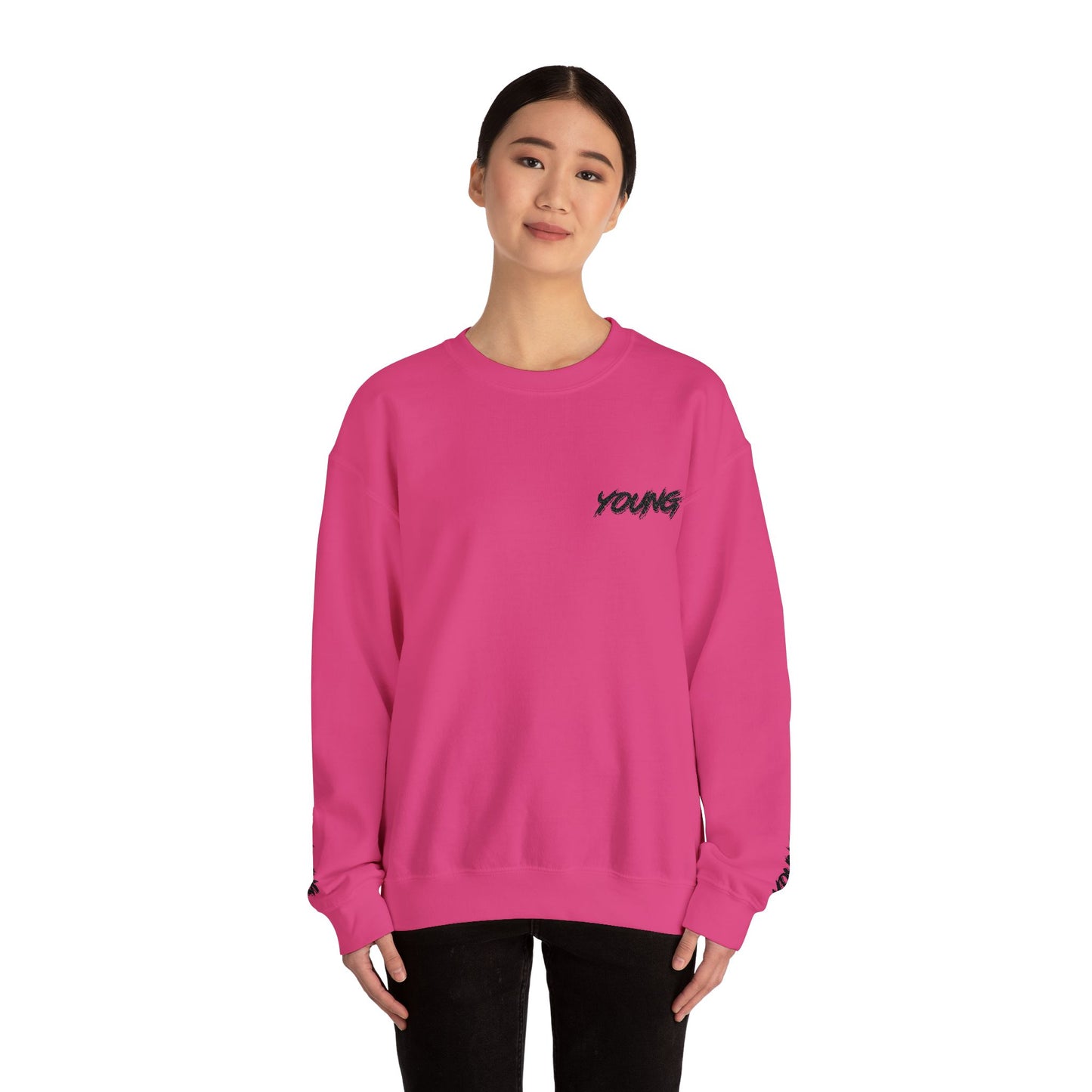 YOUNG (Black Logo) Embroidered Crewneck Sweatshirt