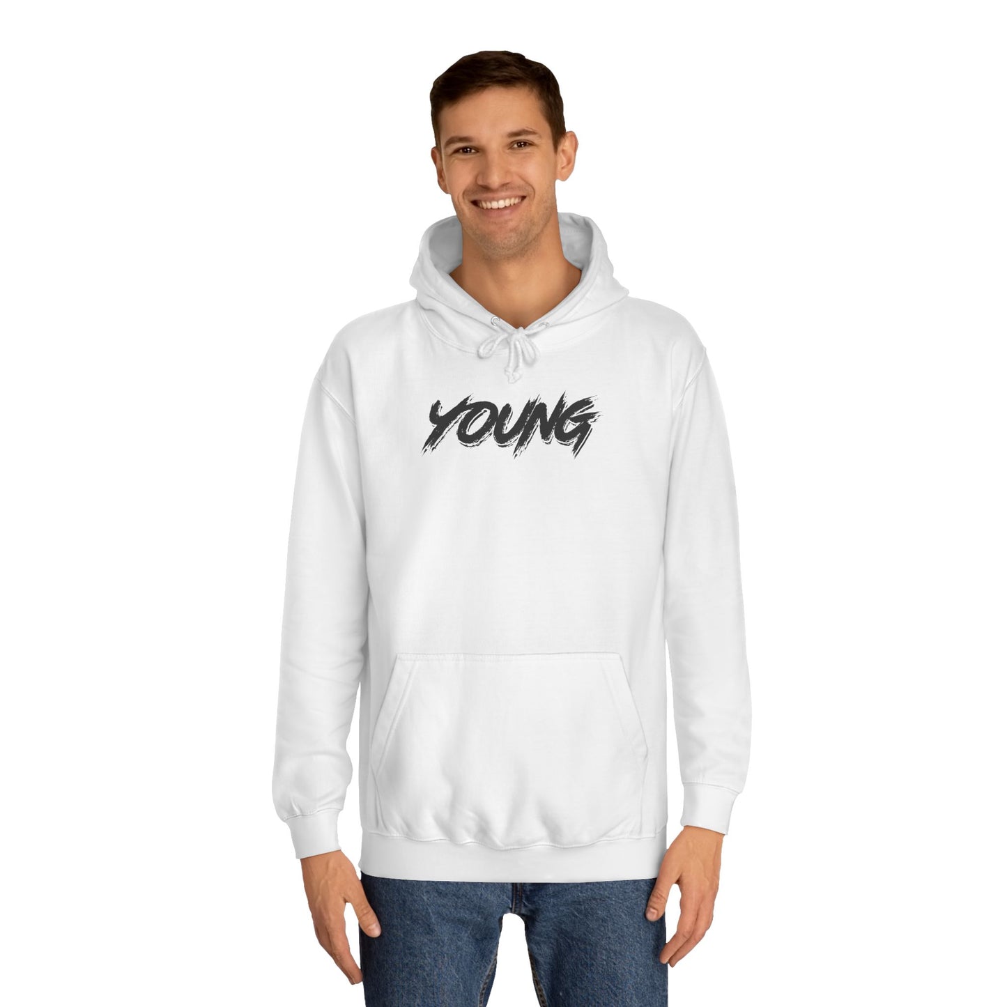 YOUNG (Black logo) Logo Hoodie — Artist Branding College Sweatshirt