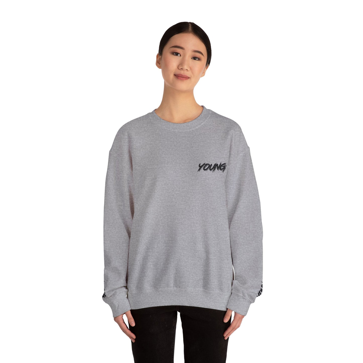 YOUNG (Black Logo) Embroidered Crewneck Sweatshirt