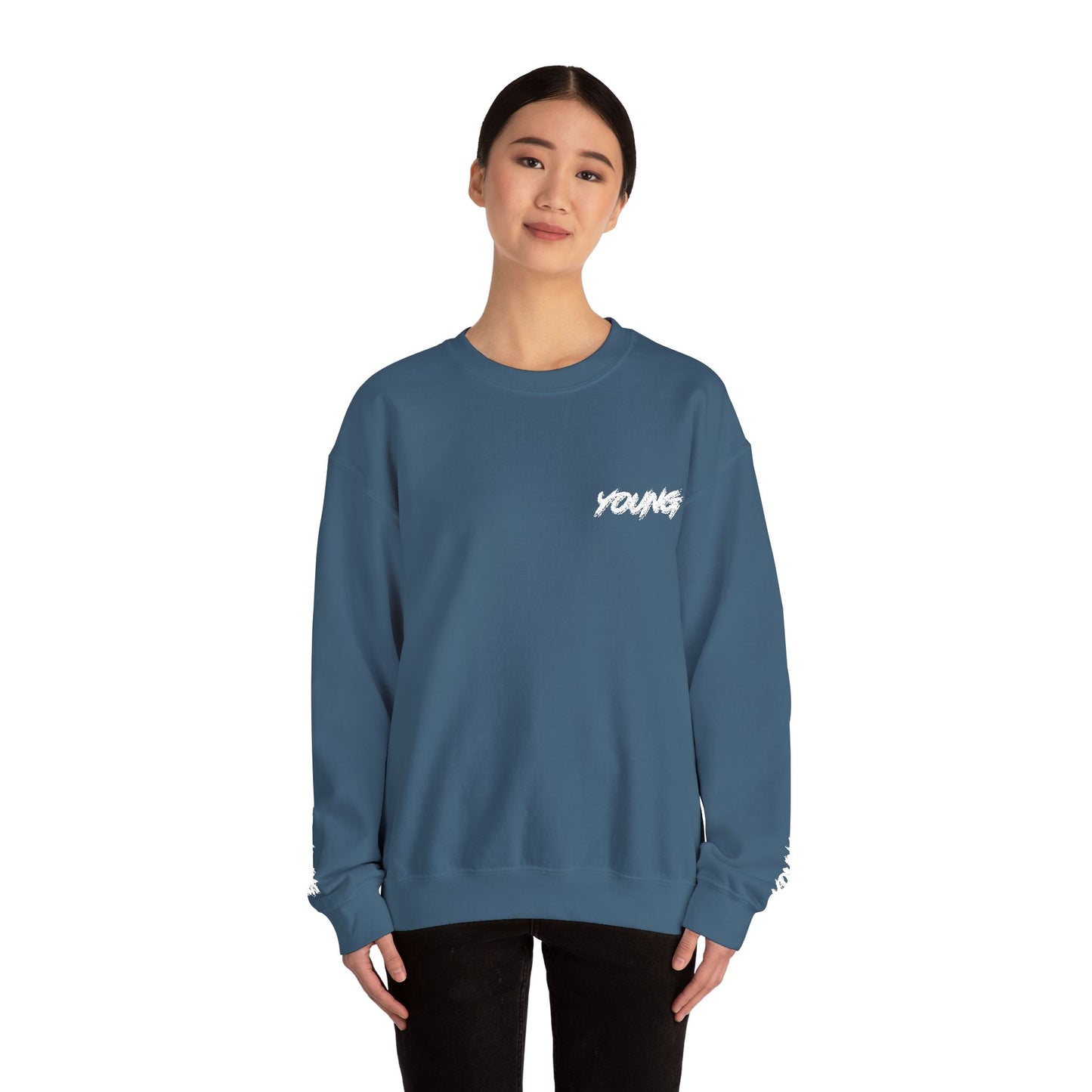YOUNG (White Logo) Embroidered Crewneck Sweatshirt