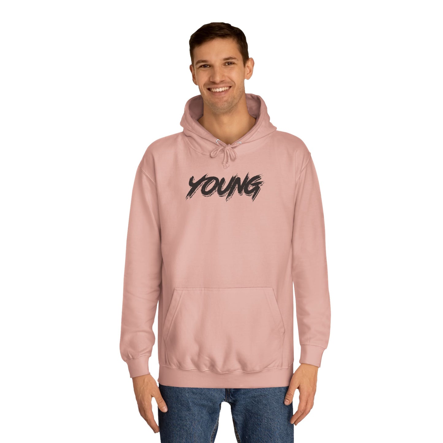 YOUNG (Black logo) Logo Hoodie — Artist Branding College Sweatshirt