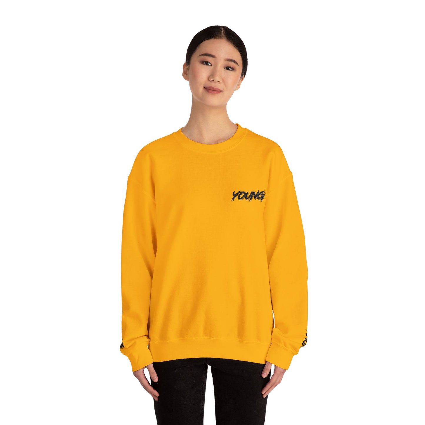 YOUNG (Black Logo) Embroidered Crewneck Sweatshirt
