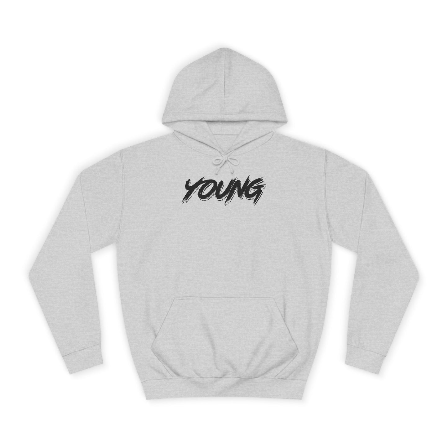 YOUNG (Black logo) Logo Hoodie — Artist Branding College Sweatshirt