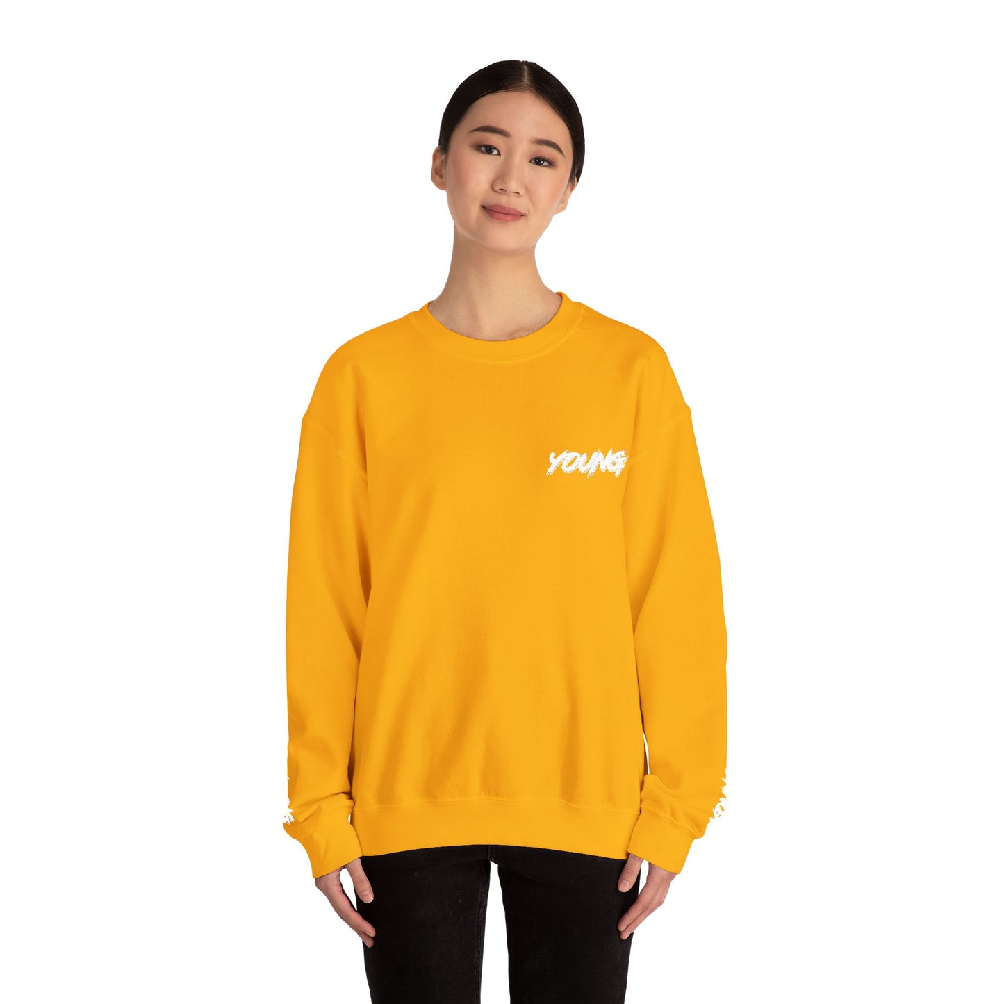 YOUNG (White Logo) Embroidered Crewneck Sweatshirt