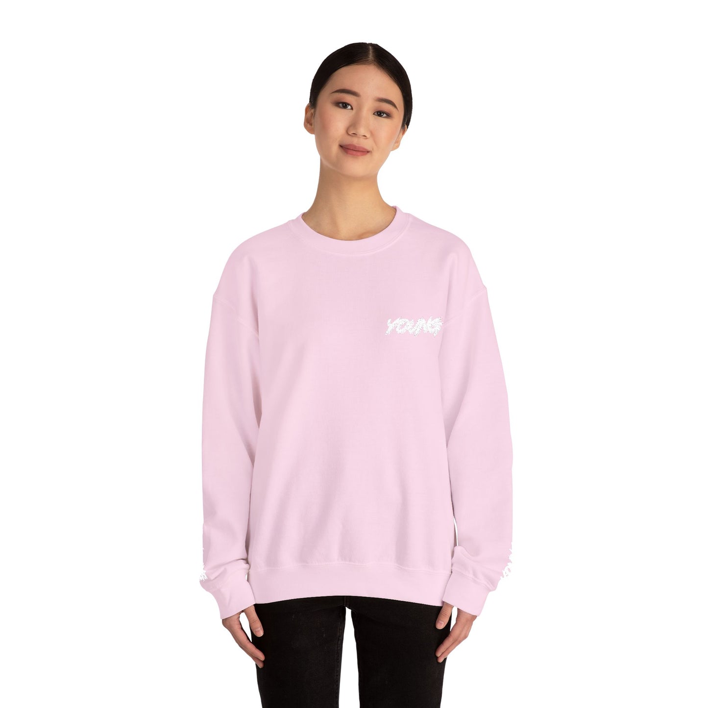 YOUNG (White Logo) Embroidered Crewneck Sweatshirt