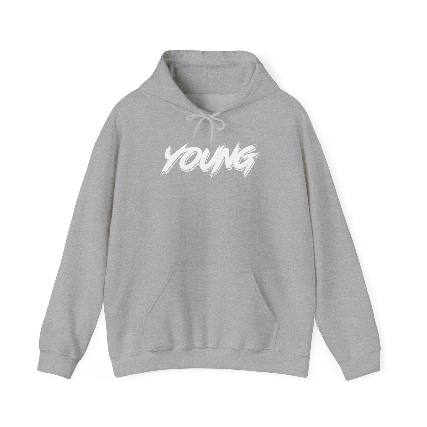 YOUNG (White Logo) Heavy Blend Hoodie — Dance Music Merch