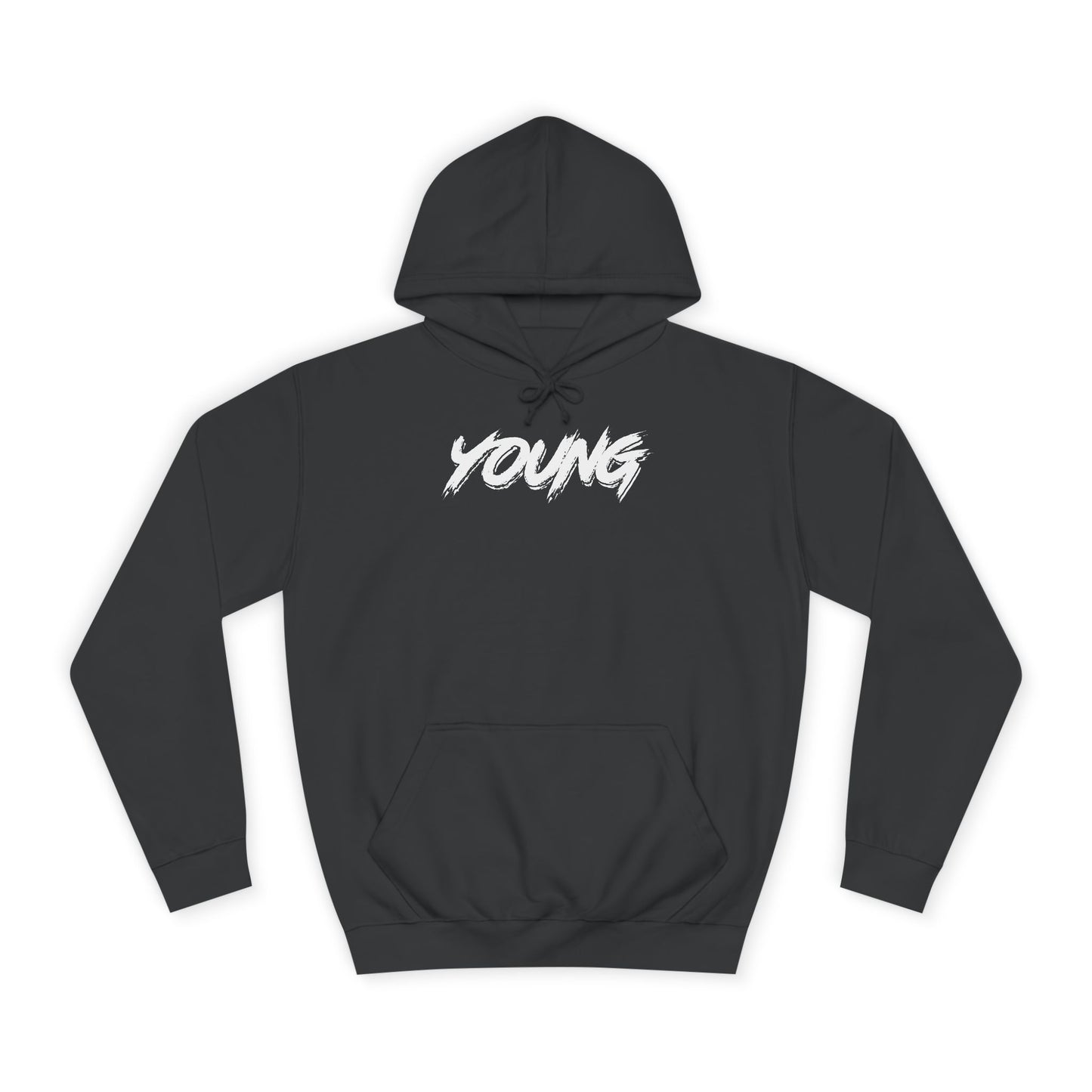 YOUNG (White logo) Logo Hoodie — Artist Branding College Sweatshirt