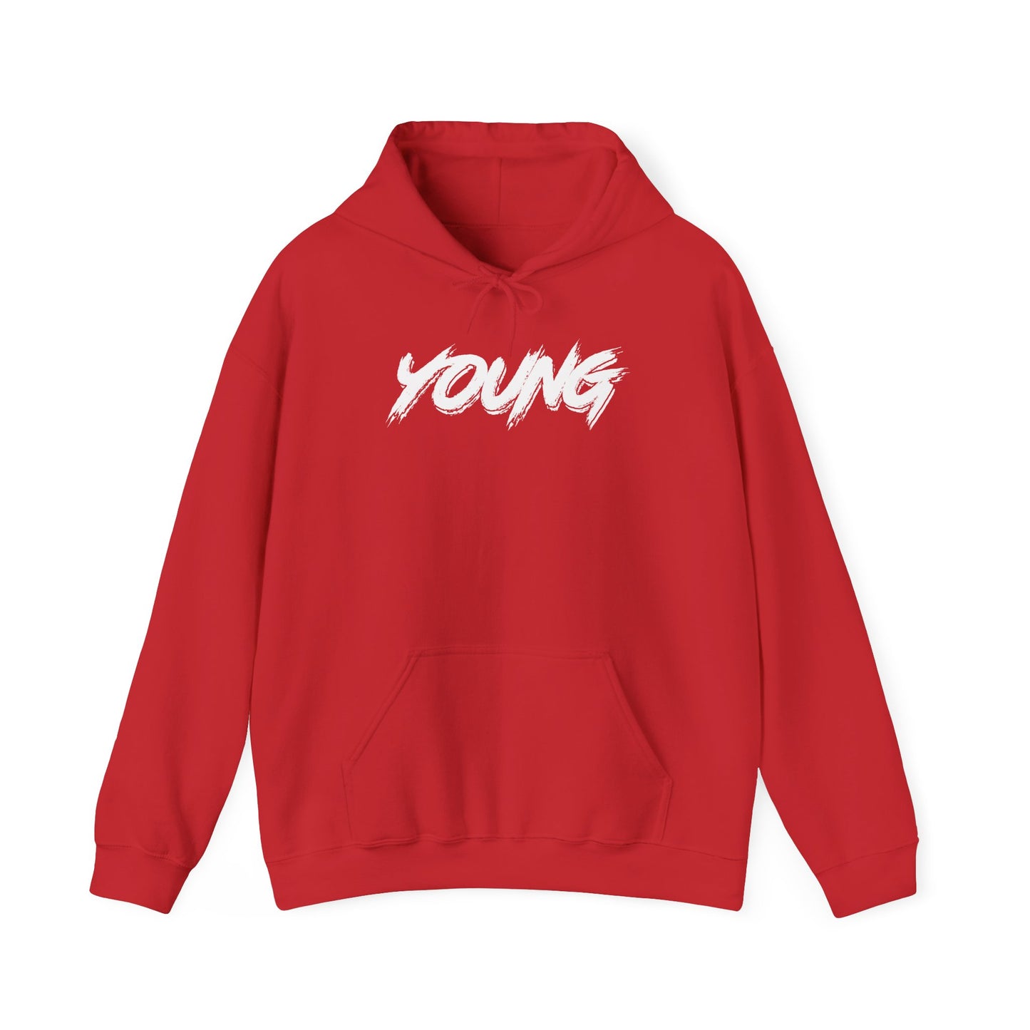 YOUNG (White Logo) Heavy Blend Hoodie — Dance Music Merch