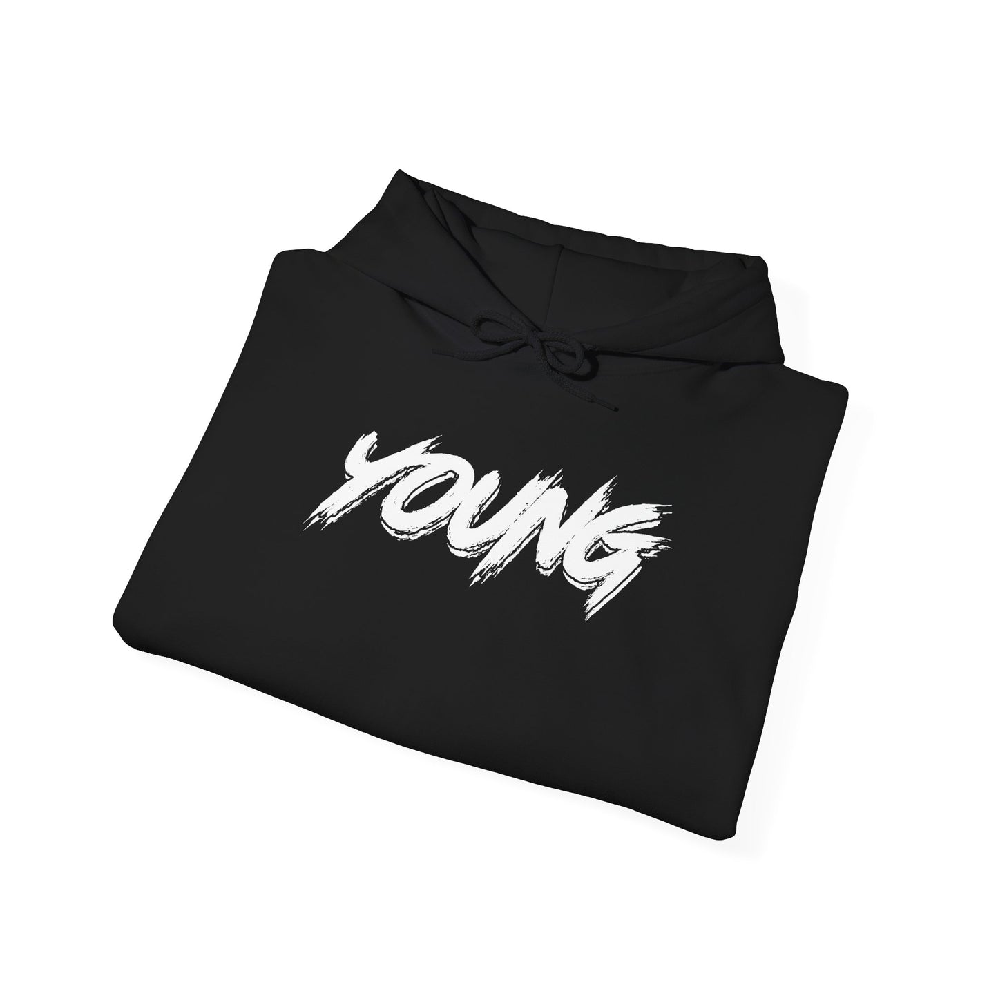 YOUNG (White Logo) Heavy Blend Hoodie — Dance Music Merch