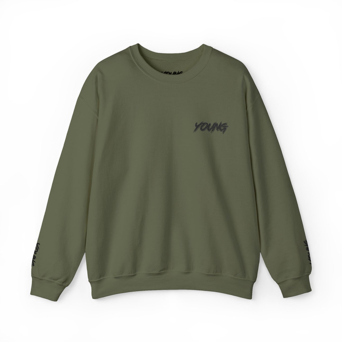 YOUNG (Black Logo) Embroidered Crewneck Sweatshirt