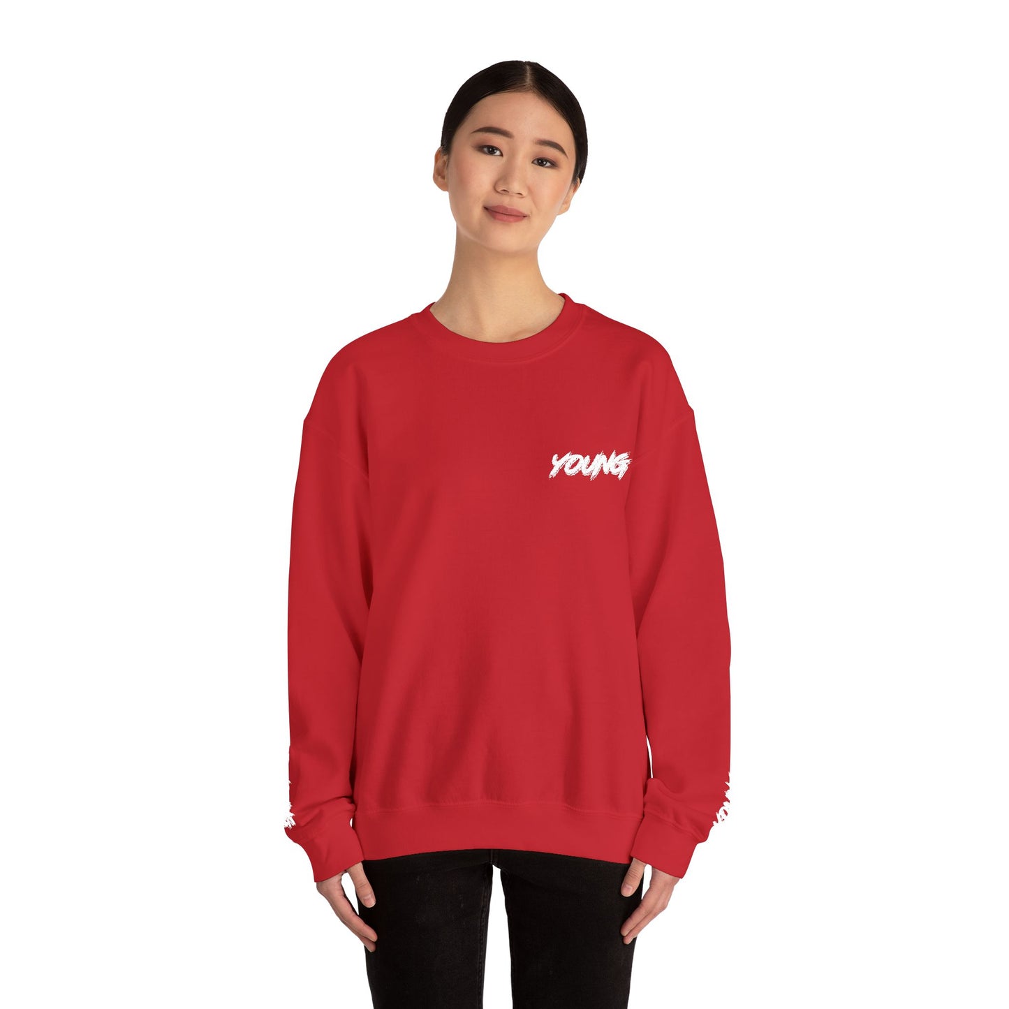 YOUNG (White Logo) Embroidered Crewneck Sweatshirt